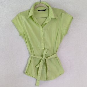 Atmosphere Junior's Lime Green Button Down Shirt‎ Size S